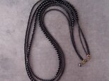 Black Onyx Long Necklace／ブラックオニキス ３連ロングネックレスの画像