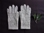 アルパカ糸の手袋/シナモンベージュ/22センチの画像