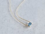 Aquamarine octagon necklace [P086K10YG(AQ)]の画像