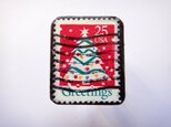 アメリカ1990年「クリスマスツリー切手」ブローチ⑱の画像