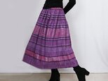 再3☆手織り綿絣ロングスカート、春萌ピンク、オールシーズンの画像