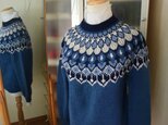 贅沢ブルーのセーターの画像