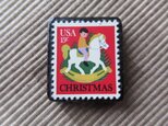再販　アメリカ　クリスマス切手ブローチ 1740の画像