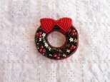 クリスマスリースのブローチB