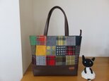 シゲミ様ご依頼品　ウールのファスナー付きパッチワークショルダーバッグ