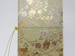 ギルディング和紙ケース(ストラップ付)　菊 鶯地 黄混合の画像