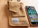 スマホポーチ　type9 手持ち　カラビナ　帆布　岡山産デニム　真田紐　の画像