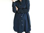ロングシャツ（ネイヴィー）ーコットンポプリンー