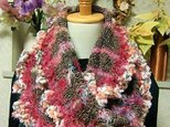 ♪花hana花♪ラブリーメビウス編みストール♪グレーピンクの画像