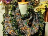 ♪花hana花♪ラブリーメビウス編みストール♪ミックスグレーの画像