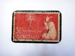 オーストラリア1957年「クリスマス切手」ブローチ　3２の画像