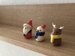 【信楽焼】クリスマスセット 陶器　伝統工芸　サンタ　雪だるま　トナカイ　置物　限定　プレゼントの画像