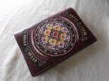 文庫サイズブックカバー 刻印,拭き染め 牛革