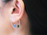 litrík ear cuff：天然石シルバーイヤーカフ　カイヤナイト、クロムダイオプサイド、パールの画像