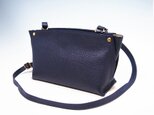★ハンドメイド★日本製★本革★トリプル収納★斜め掛けショルダーバッグ★サコッシュ★お財布ポシェット★ネイビー色★