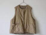起毛リネンとボアのリバーシブルベスト