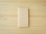 牛革 iPhone 12 mini カバー  ヌメ革  レザーケース  手帳型  ナチュラルカラーの画像