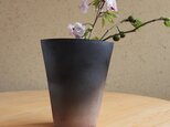 【一点もの】グラデーションが美しい備前焼の花瓶（黒）