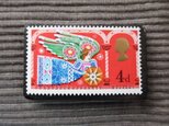 イギリス　クリスマス切手ブローチ6839の画像