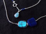 【再入荷】送料無料【silver】ラピスラズリのチェーンネックレス／lapis lazuli × labradorite