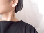 【K14gf】シャンパンクォーツのロングピアス／champagne quartzの画像