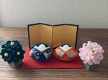 o様ご検討分 貝雛 ミニ親王飾り(桜橘付)の画像