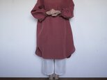 【即納】　かっぽう着チュニック　リネンレッド