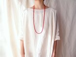 【最終】送料無料【K14gf】赤珊瑚のロングネックレス／ tube・redcoral