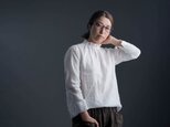 【M】【wafu】雅亜麻 Linen Top タートル ネック インナー 袖スリット/白色 p014a-wht1-ｍの画像