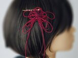 ヘアピン「瞠り、あざや」（臙脂×赤）の画像