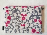 型染め サコッシュポーチM「花ねこ」