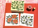 ✿早春の花はんこ✿《色分けできる》【椿】4.5×5㎝の画像