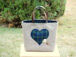 【Sale】冬のトートバッグ Loveタータン(GR)の画像
