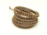 ビーズ5連ブレスレットbronze