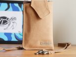 スマホポーチ　type10 　肩掛け仕様　　帆布　岡山産デニム　　の画像