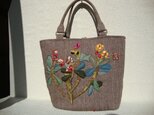 VINTAGE QUILT BAG＊ヴィンテージキルトの花バッグの画像