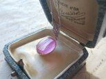 ヴィンテージ　Silver-Foil／transparent pink 　ネックレスの画像