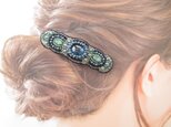 Hair accessory　ビーズ刺繍　ガラスカボション（K0988)の画像