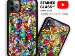 iPhone ケース 天然貝ステンドグラス風 ★名入れ可★ ソフト耐衝擊 カバーの画像