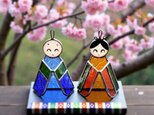 手のり雛 「おひなさま」 ステンドグラス 置物