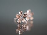【受注製作】K18ピンクゴールド ダイヤモンド桜のピアスの画像