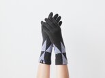 スマホ対応 手袋 手首 あったか % PERCENT（COMFORTABLE：ダークグレー・ライトパープル）グッドデザイン賞受賞の画像