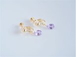 Amethyst skartgripi earring：宝石質アメジスト プチイヤリング・ピアス　誕生石の画像