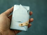 可愛い猫ー手作り天然革小型カードケースの画像