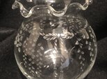 藤の金魚鉢・花器〜手彫りガラス〜の画像