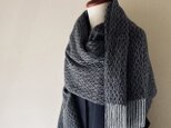 Shawl [手織りカシミヤ×ヤクショール]　ダークネイビーの画像