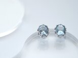 大粒 アクアマリン ピアス シルバー925