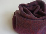 手織りカシミアマフラー・・レンガ色のワンストライプ