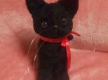 〔注文製作〕羊毛フェルトハンドメイド黒猫ちゃんの画像