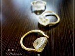 天然石の指輪◆大粒　タンブルカット　シトリン◆真鍮の画像